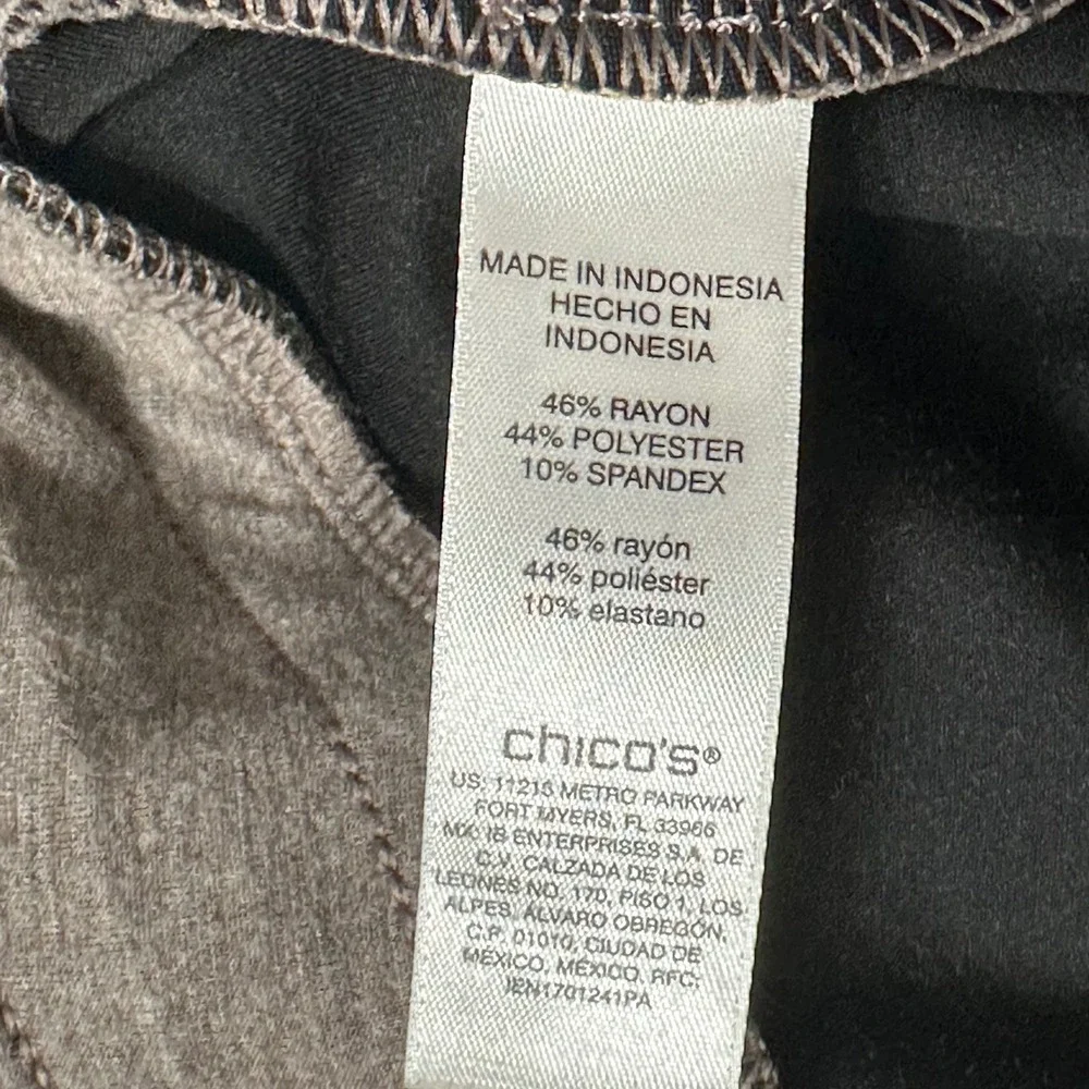 Chico's Weekends Wide Leg Crop Pants Knit Pull On Brown Loungewear Comfy Sz 1‎ M